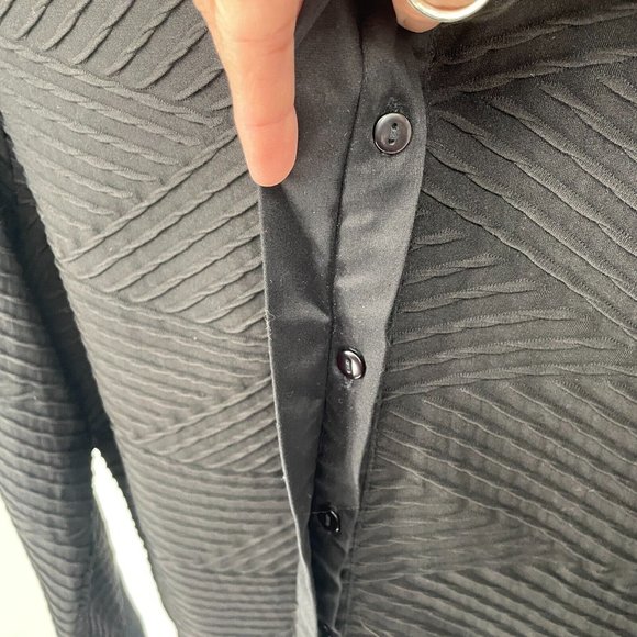 Chicos Womens Black Collar Button Up Long Sleeve Blouse Dress Shirt Stretch XXL - Picture 5 of 13